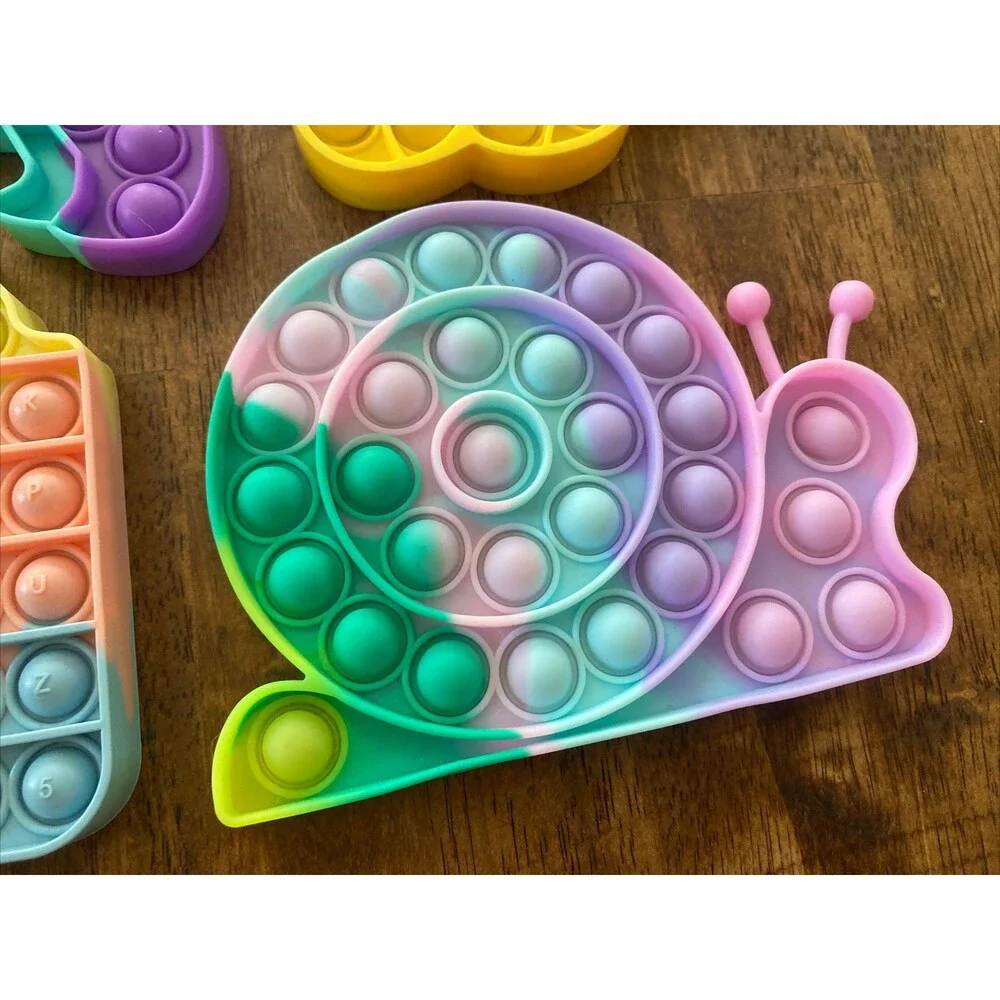 Popit LARGE Fidget Toy Push Bubble Sensory Stress Relief Kids Gift Rainbow Lot